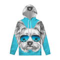 Yorkshire Terrier With Sunglasses Print Pullover Hoodie