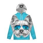 Yorkshire Terrier With Sunglasses Print Pullover Hoodie