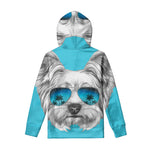 Yorkshire Terrier With Sunglasses Print Pullover Hoodie