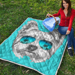 Yorkshire Terrier With Sunglasses Print Quilt