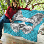 Yorkshire Terrier With Sunglasses Print Quilt