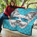 Yorkshire Terrier With Sunglasses Print Quilt