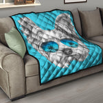Yorkshire Terrier With Sunglasses Print Quilt