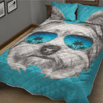 Yorkshire Terrier With Sunglasses Print Quilt Bed Set
