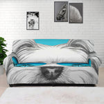 Yorkshire Terrier With Sunglasses Print Sofa Cover