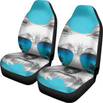 Yorkshire Terrier With Sunglasses Print Universal Fit Car Seat Covers