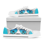 Yorkshire Terrier With Sunglasses Print White Low Top Shoes