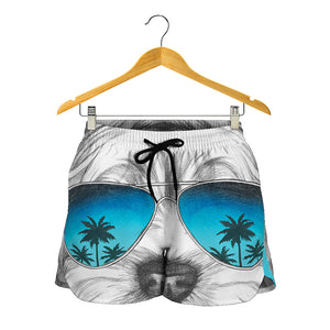 Yorkshire Terrier With Sunglasses Print Women's Shorts