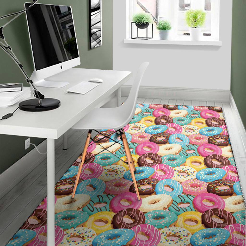 Yummy Donut Pattern Print Area Rug