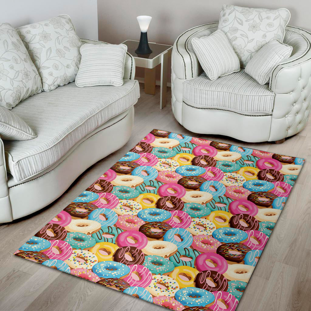 Yummy Donut Pattern Print Area Rug