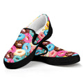 Yummy Donut Pattern Print Black Slip On Sneakers
