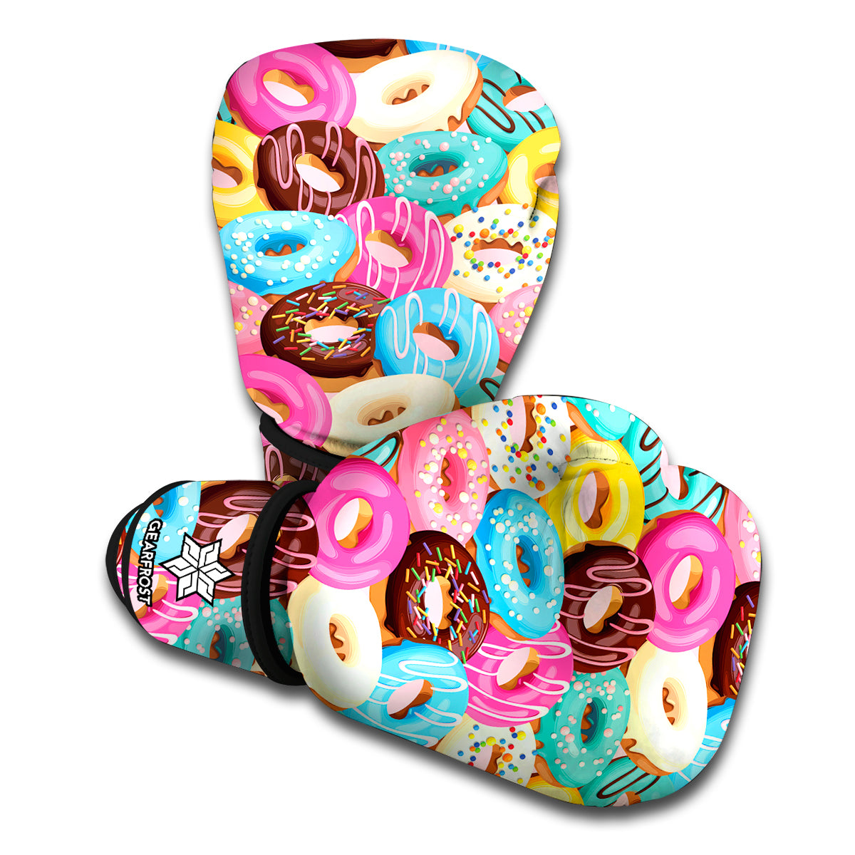 Yummy Donut Pattern Print Boxing Gloves