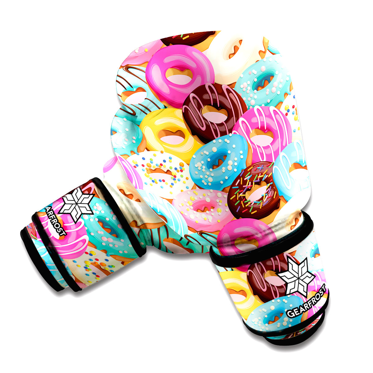 Yummy Donut Pattern Print Boxing Gloves