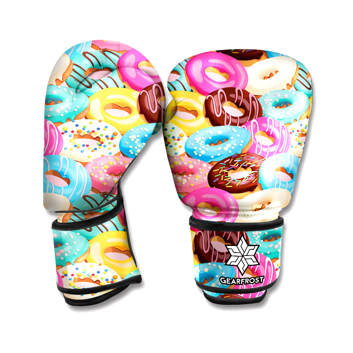 Yummy Donut Pattern Print Boxing Gloves