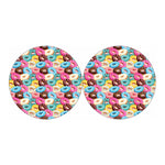 Yummy Donut Pattern Print Car Coasters
