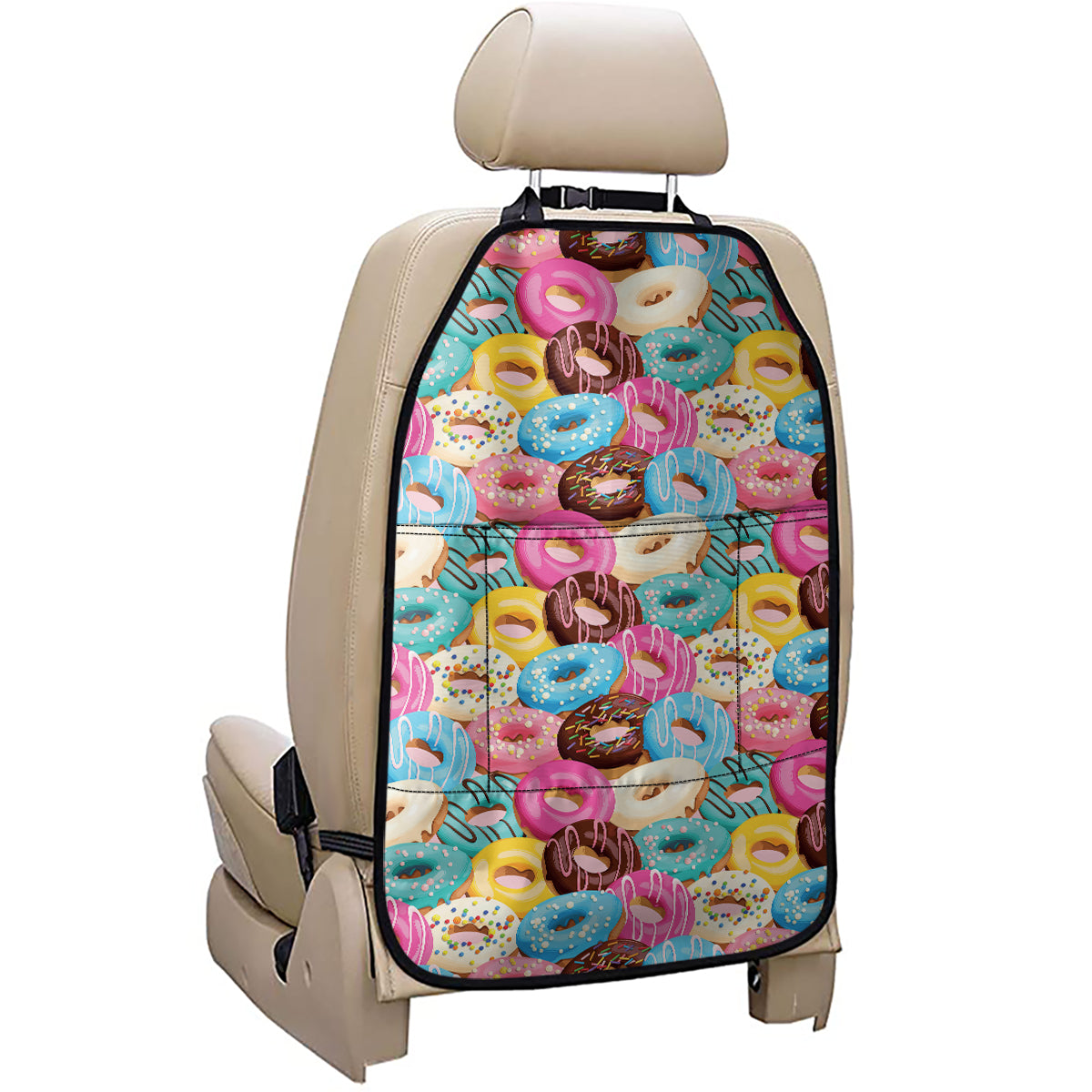 Yummy Donut Pattern Print Car Seat Organizers