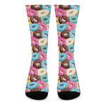 Yummy Donut Pattern Print Crew Socks