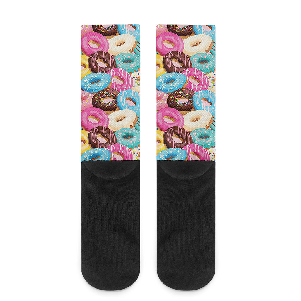 Yummy Donut Pattern Print Crew Socks