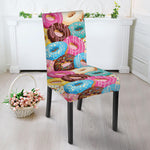 Yummy Donut Pattern Print Dining Chair Slipcover