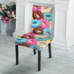 Yummy Donut Pattern Print Dining Chair Slipcover