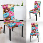 Yummy Donut Pattern Print Dining Chair Slipcover