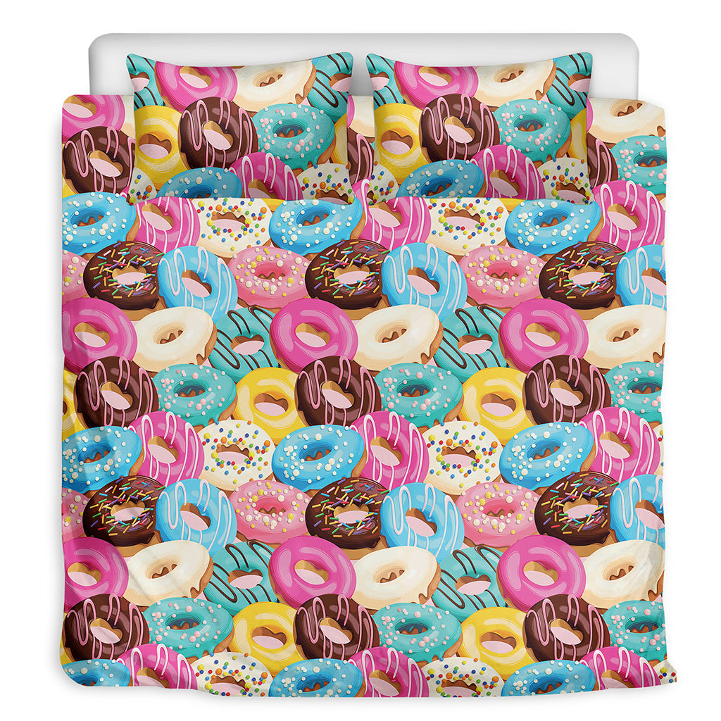 Yummy Donut Pattern Print Duvet Cover Bedding Set