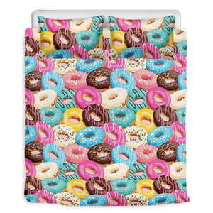 Yummy Donut Pattern Print Duvet Cover Bedding Set