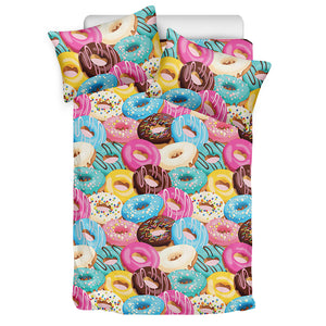 Yummy Donut Pattern Print Duvet Cover Bedding Set