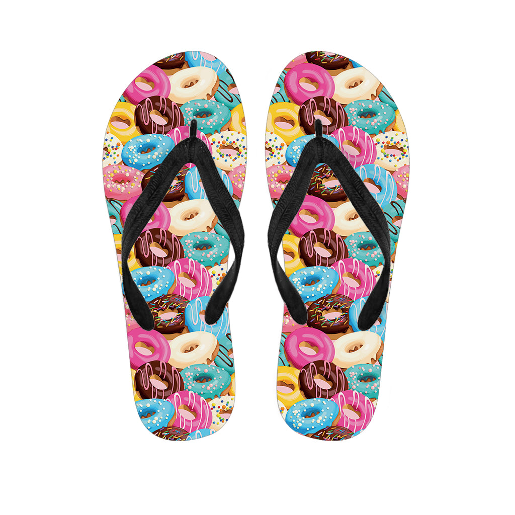 Yummy Donut Pattern Print Flip Flops