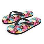 Yummy Donut Pattern Print Flip Flops