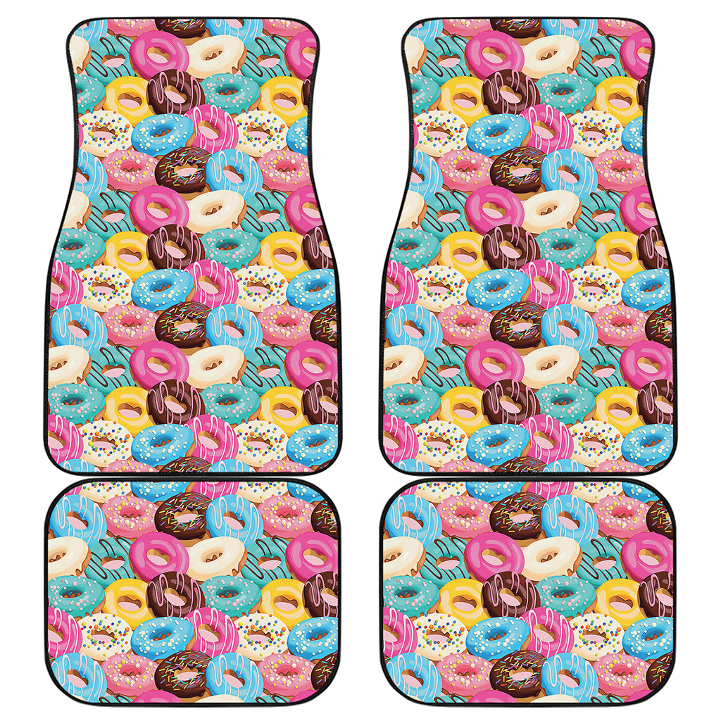 Yummy Donut Pattern Print Front and Back Car Floor Mats