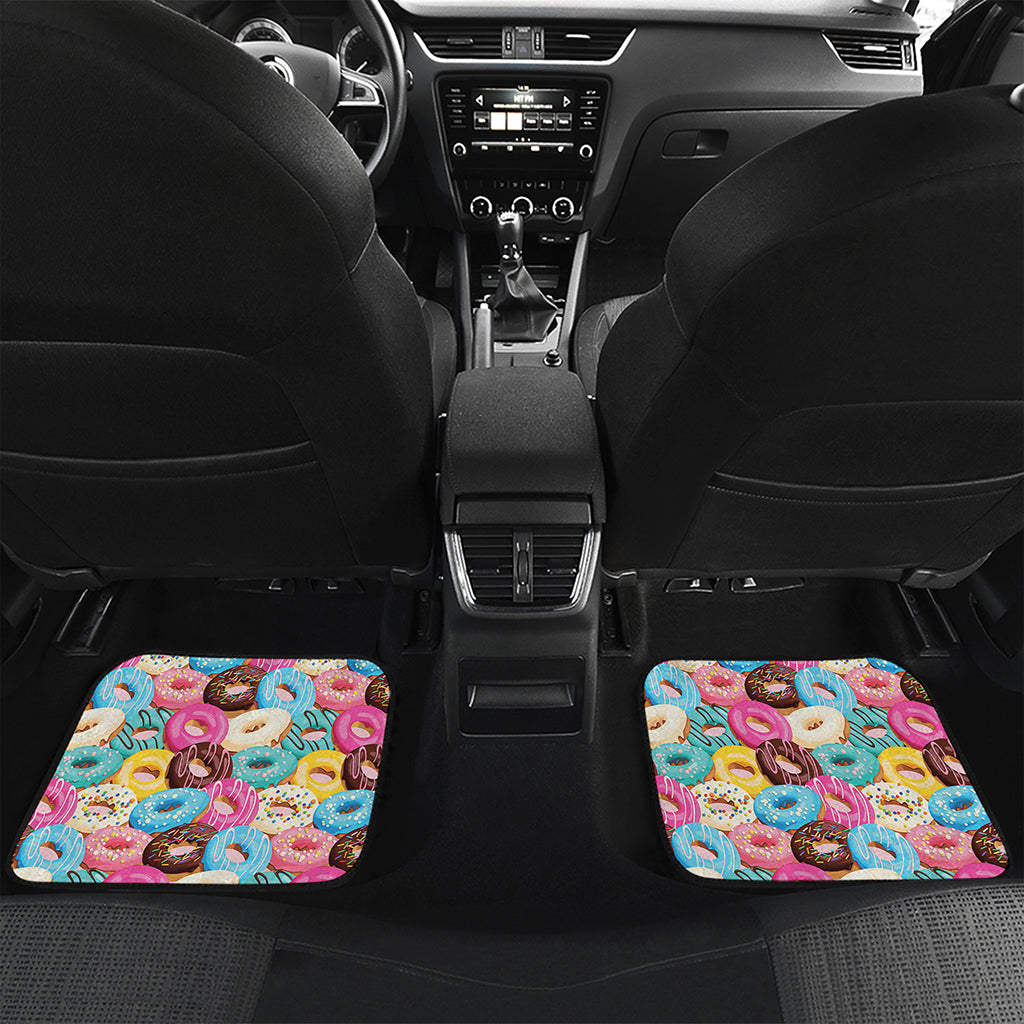 Yummy Donut Pattern Print Front and Back Car Floor Mats