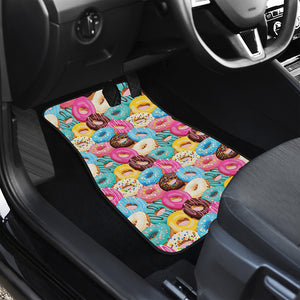 Yummy Donut Pattern Print Front and Back Car Floor Mats