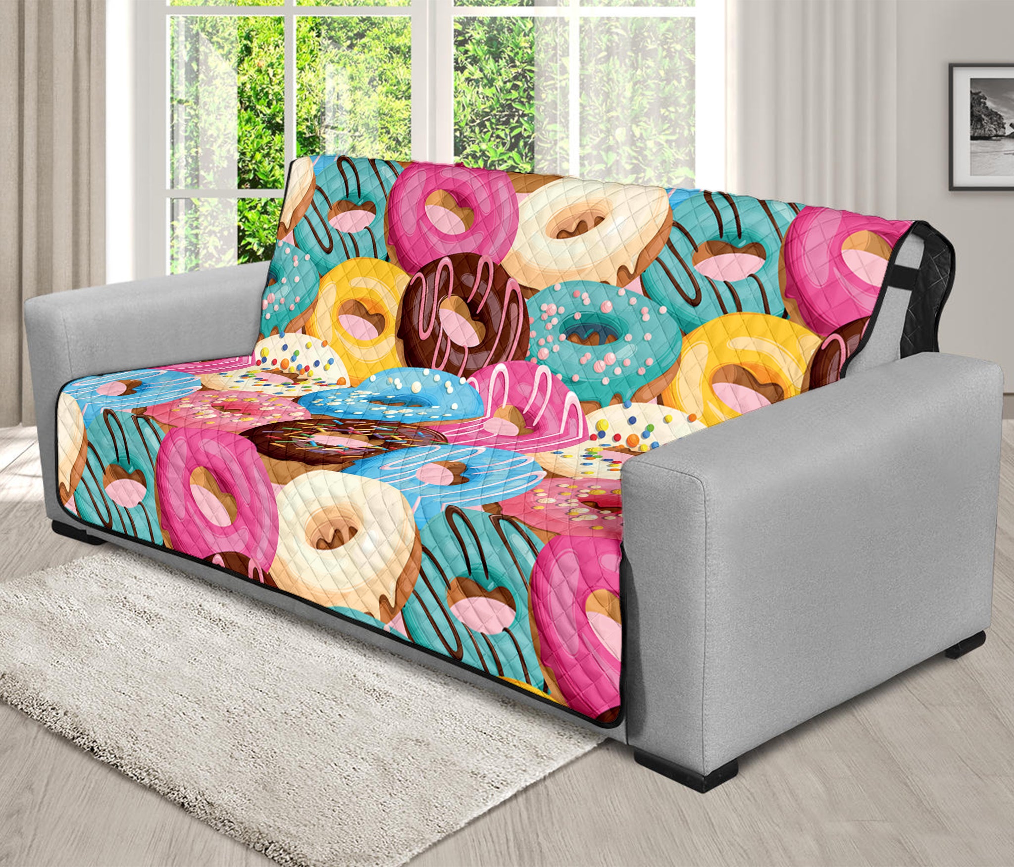 Yummy Donut Pattern Print Futon Protector