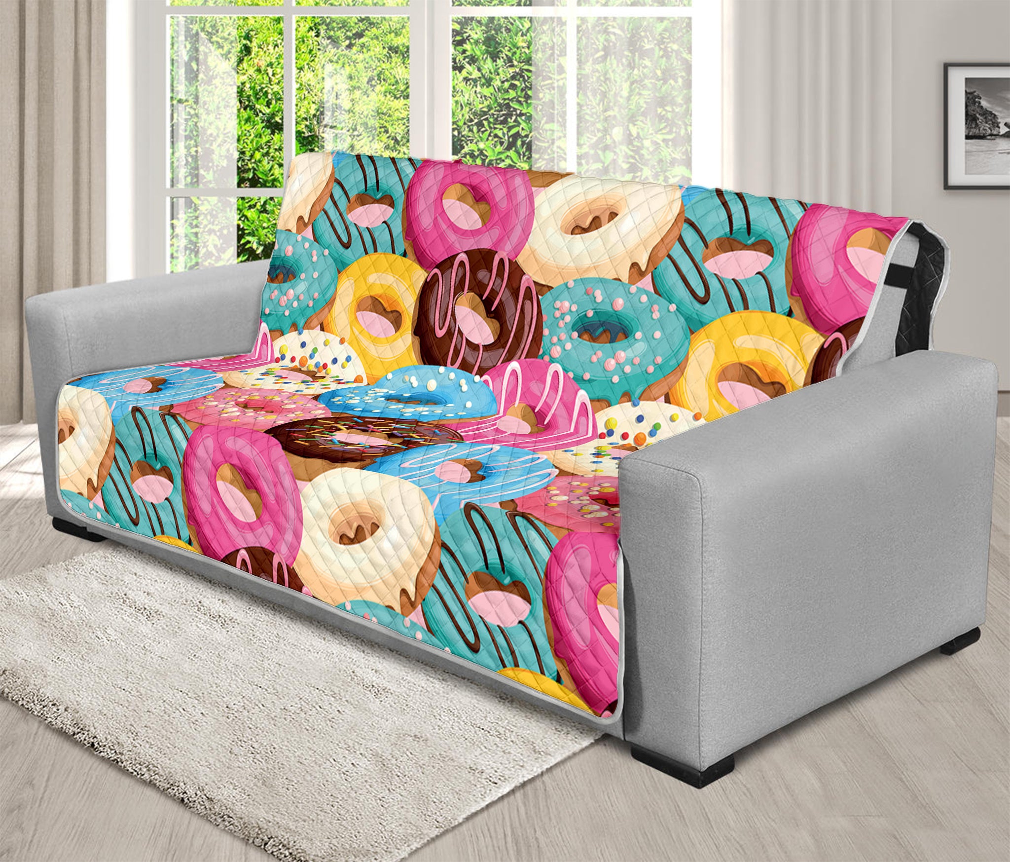 Yummy Donut Pattern Print Futon Protector