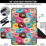 Yummy Donut Pattern Print Loveseat Protector