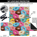 Yummy Donut Pattern Print Loveseat Protector