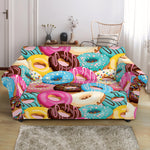 Yummy Donut Pattern Print Loveseat Slipcover