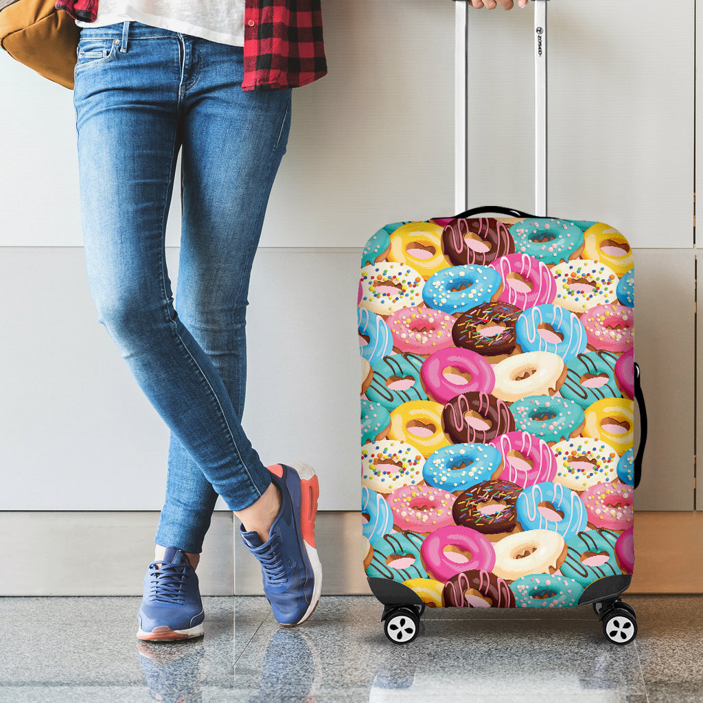 Yummy Donut Pattern Print Luggage Cover