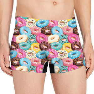 Yummy Donut Pattern Print Men's Boxer Briefs