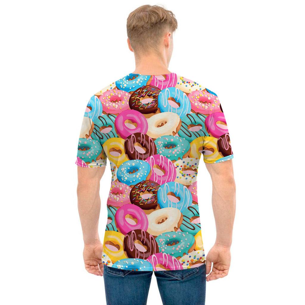 Yummy Donut Pattern Print Men's T-Shirt