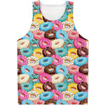 Yummy Donut Pattern Print Men's Tank Top