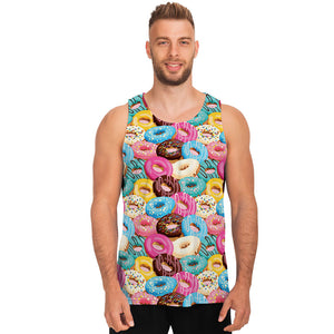 Yummy Donut Pattern Print Men's Tank Top