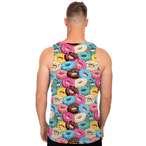 Yummy Donut Pattern Print Men's Tank Top