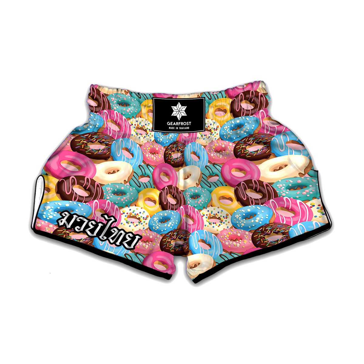 Yummy Donut Pattern Print Muay Thai Boxing Shorts