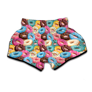 Yummy Donut Pattern Print Muay Thai Boxing Shorts