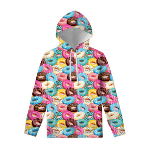 Yummy Donut Pattern Print Pullover Hoodie