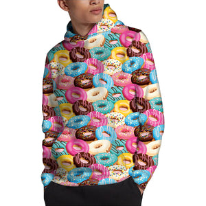 Yummy Donut Pattern Print Pullover Hoodie