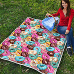 Yummy Donut Pattern Print Quilt