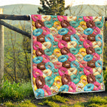 Yummy Donut Pattern Print Quilt